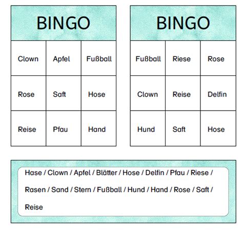 wie spielt man bingo mit wörtern